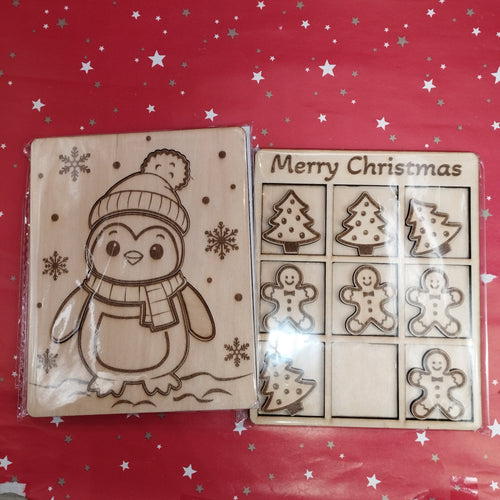 Christmas Wooden Games - Build a Penguin and Christmas 3 in a row