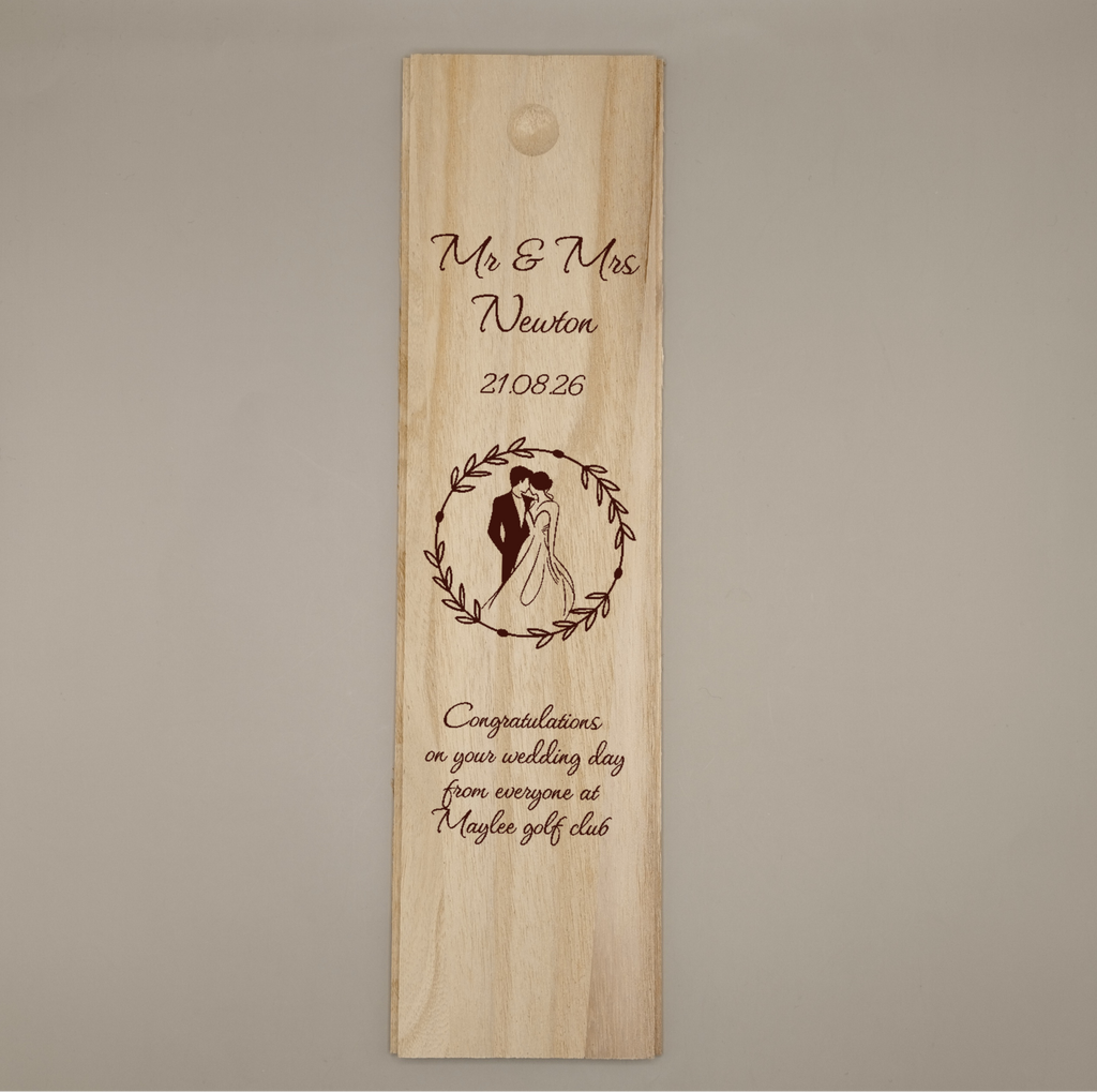 Personalised Wooden Bottle Box for Weddings & Special Occasions
