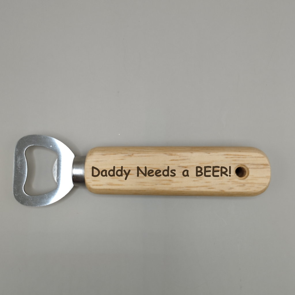 Personalised Wooden Bottle Opener for Dads