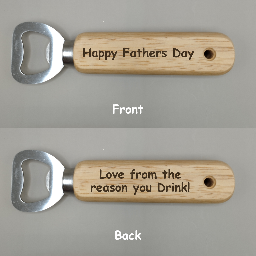 Personalised Wooden Bottle Opener for Dads