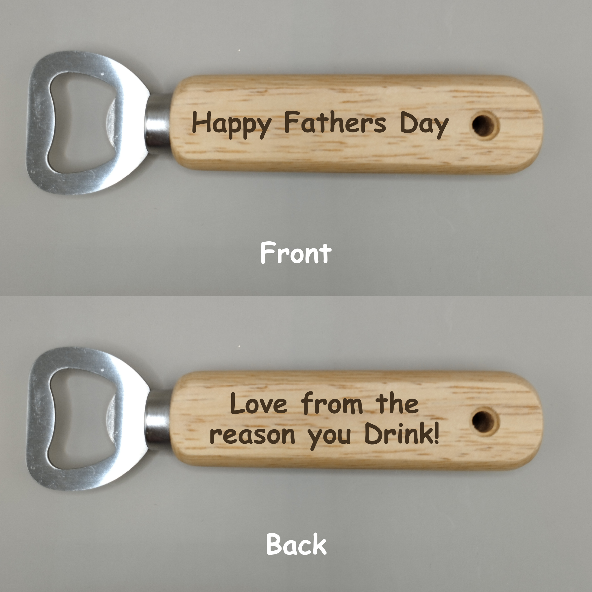 Personalised Wooden Bottle Opener for Dads