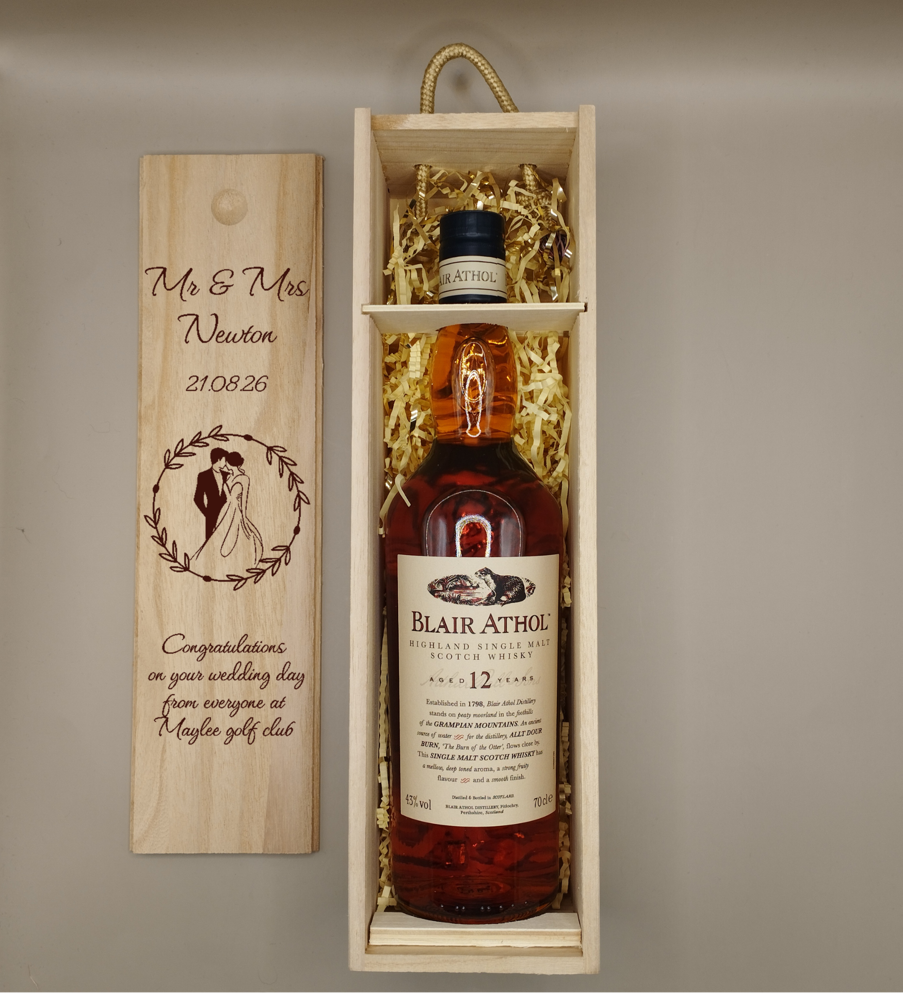 Personalised Wooden Bottle Box for Weddings & Special Occasions