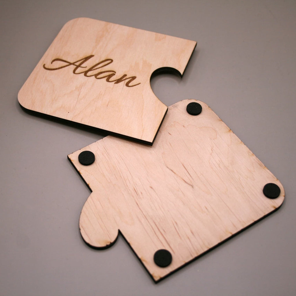 Personalised Wooden Connecting Heart Coasters