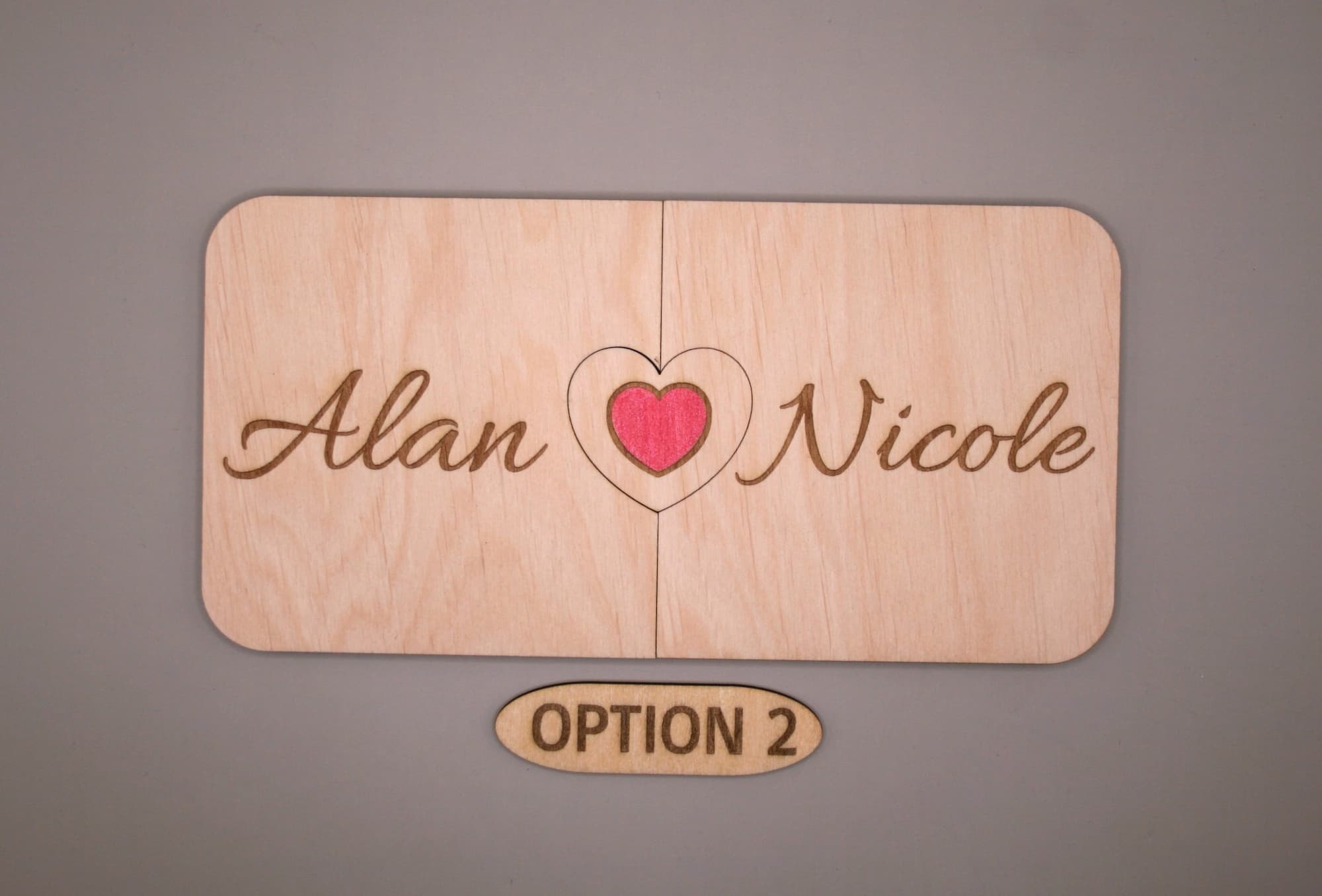 Personalised Wooden Connecting Heart Coasters