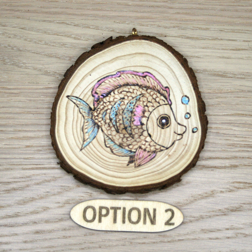Hand Burned Wooden Fish Wall Hanging