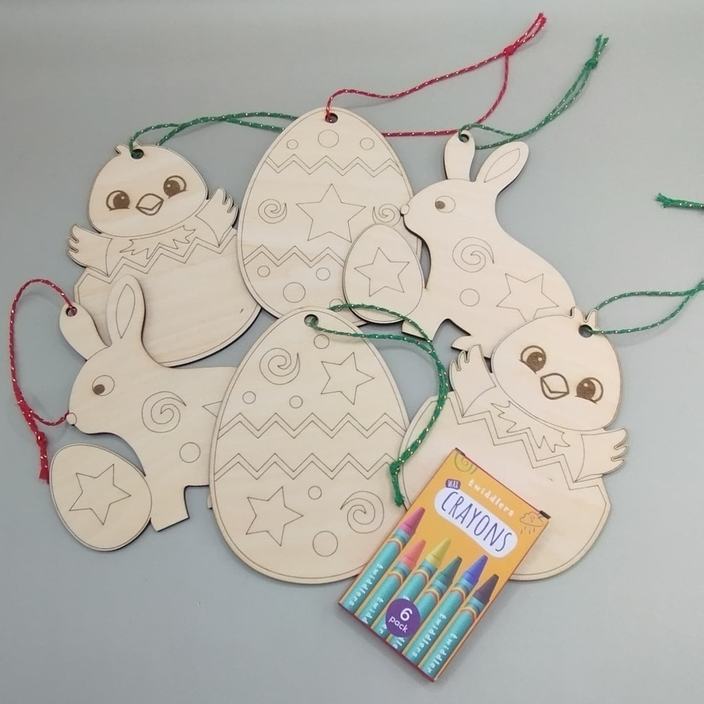 Wooden Easter Egg Hunt, Colour in Decorations