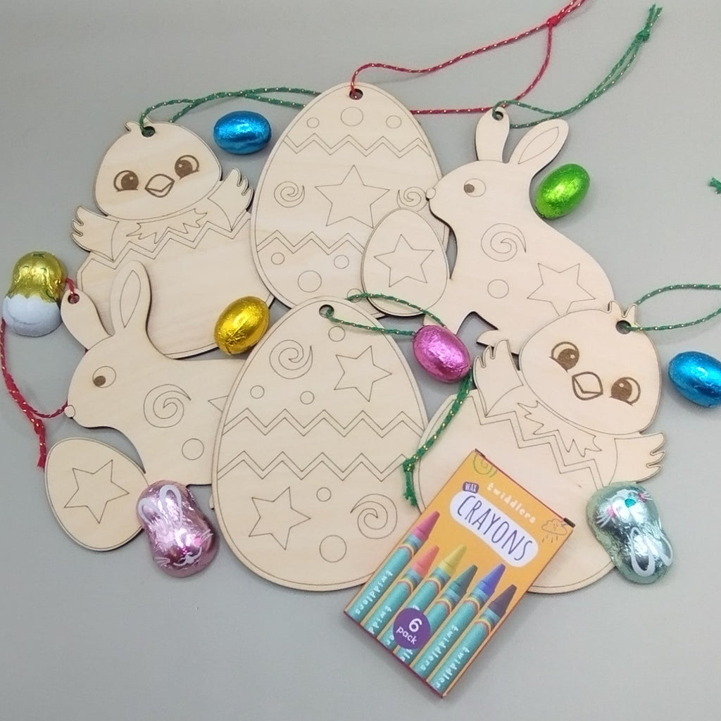 Wooden Easter Egg Hunt, Colour in Decorations