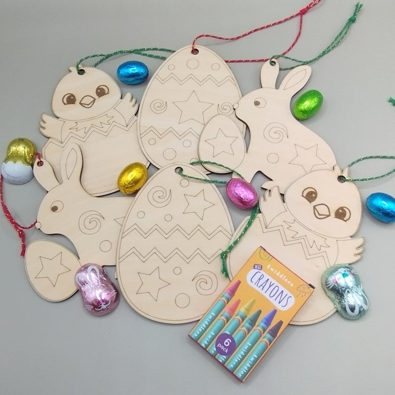Wooden Easter Egg Hunt, Colour in Decorations