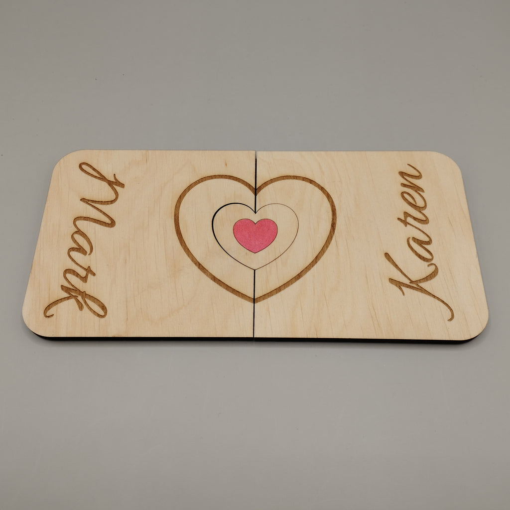 Personalised Wooden Connecting Heart Coasters