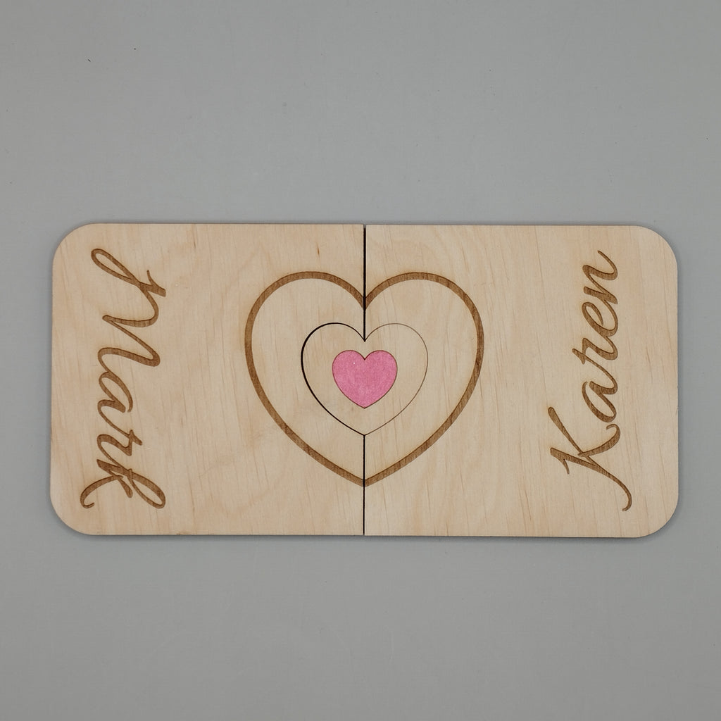 Personalised Wooden Connecting Heart Coasters