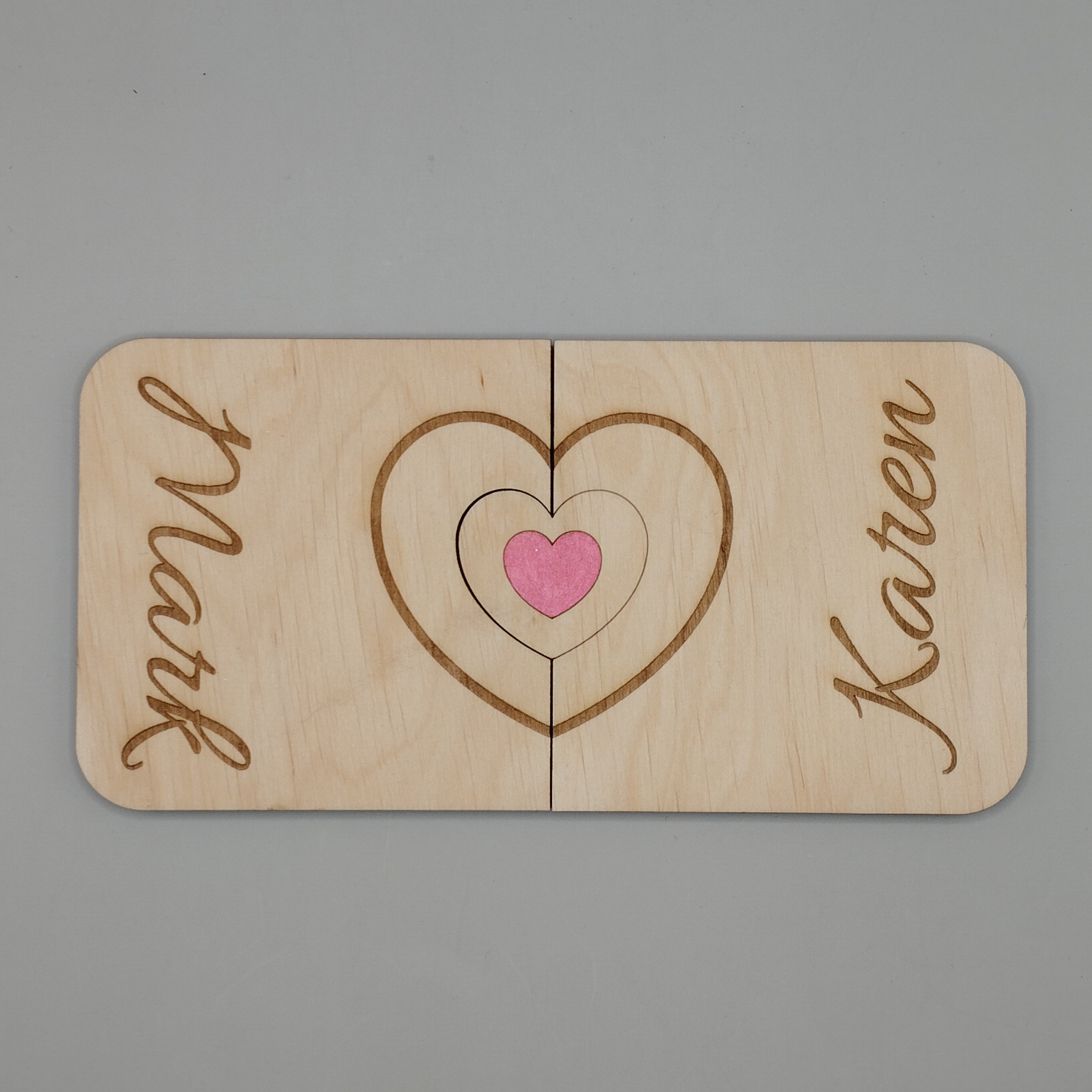 Personalised Wooden Connecting Heart Coasters