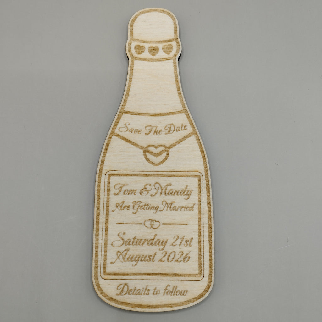 Personalised Wooden Save the Date Magnet or Hangers