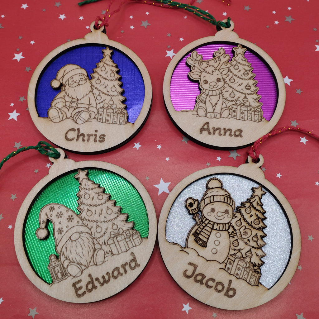 Personalised Christmas Bauble, Tree Decorations, Style 2
