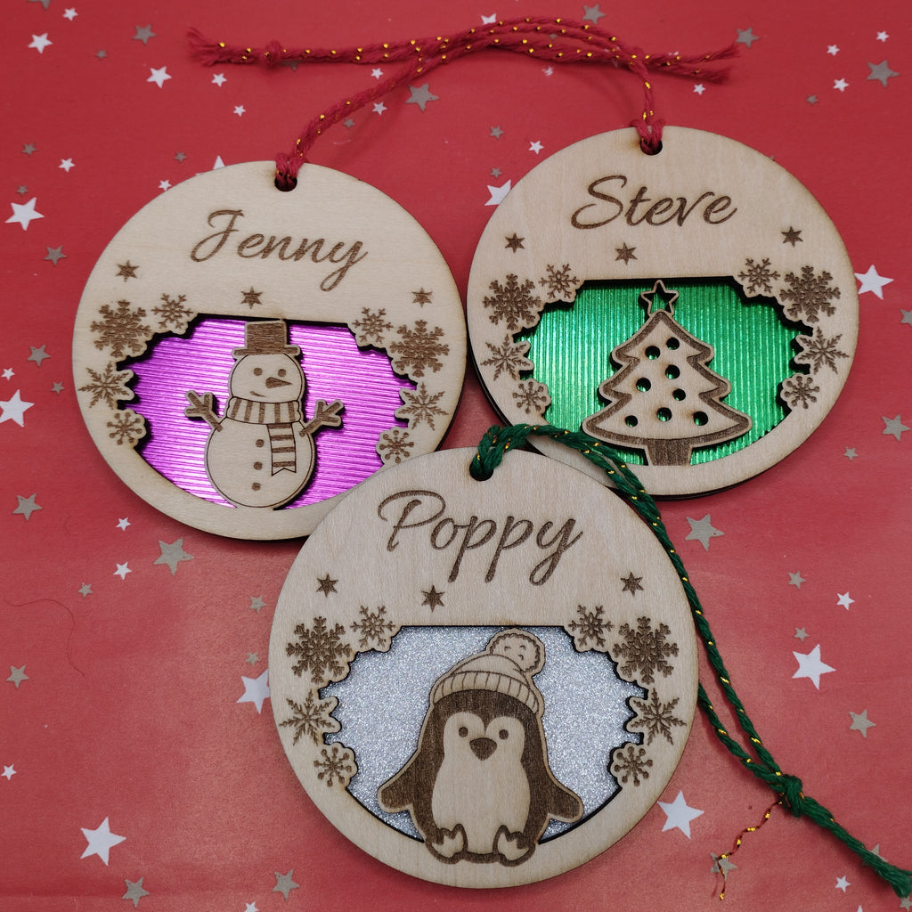 Personalised Christmas Bauble, Tree Decorations, Style 1