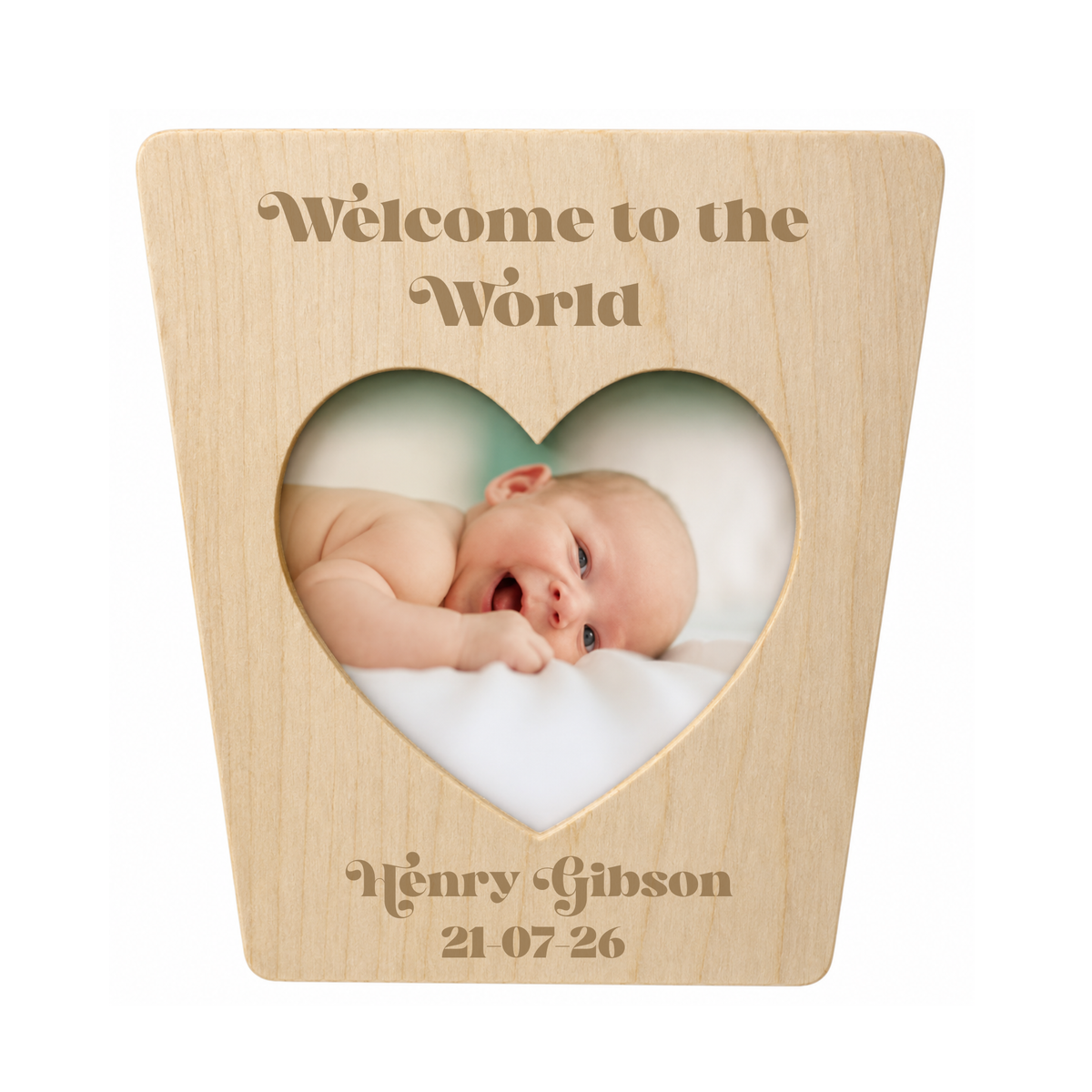 Personalised Love heart Frame - New Baby