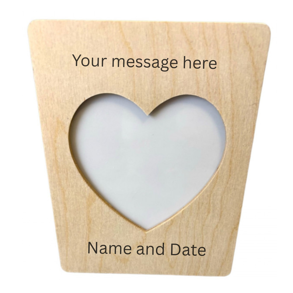 Personalised Love heart Frame - New Baby