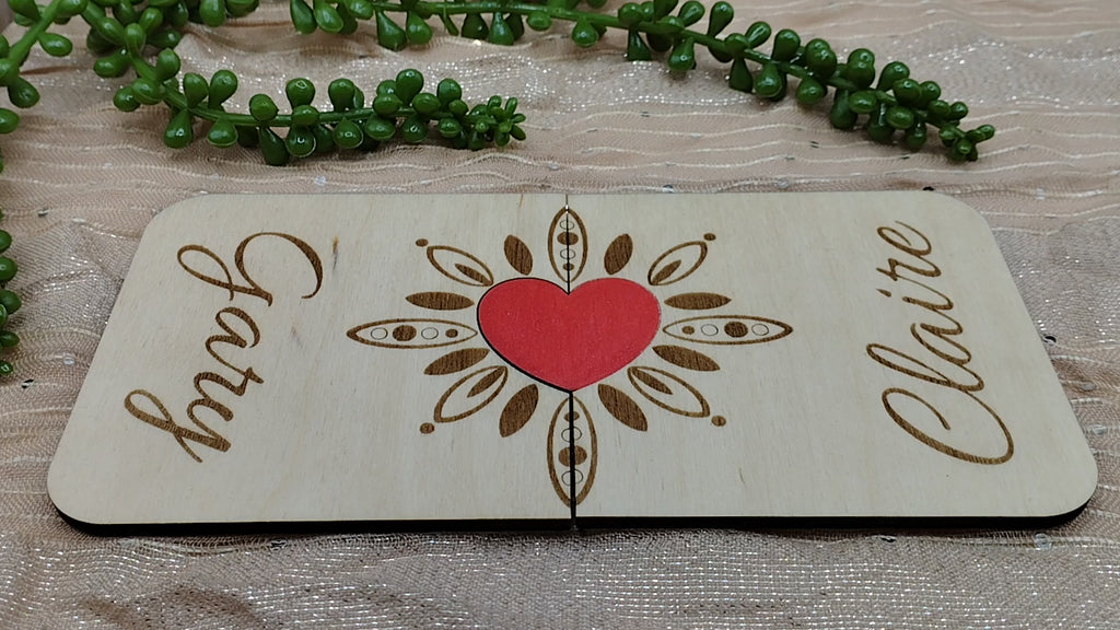 Personalised Wooden Connecting Heart Coasters