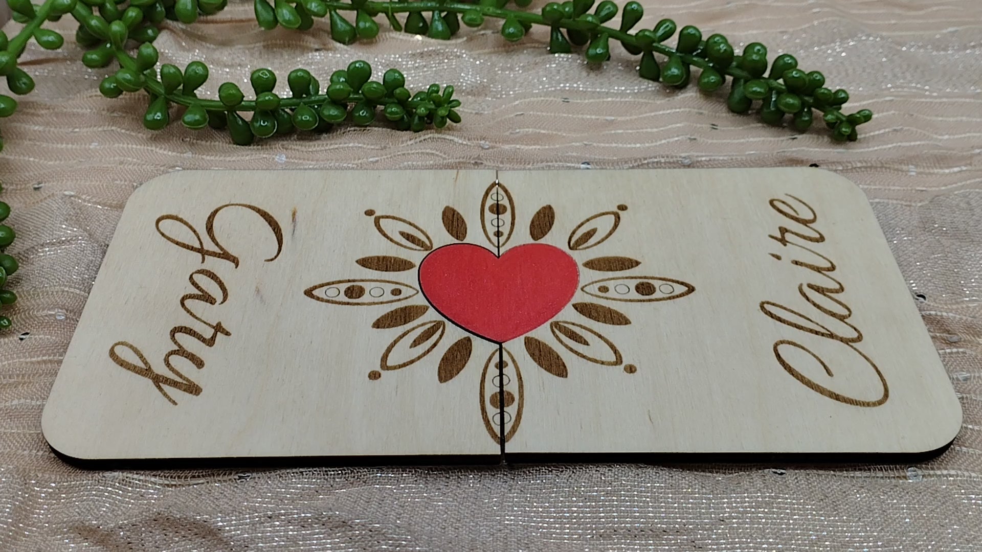 Personalised Wooden Connecting Heart Coasters