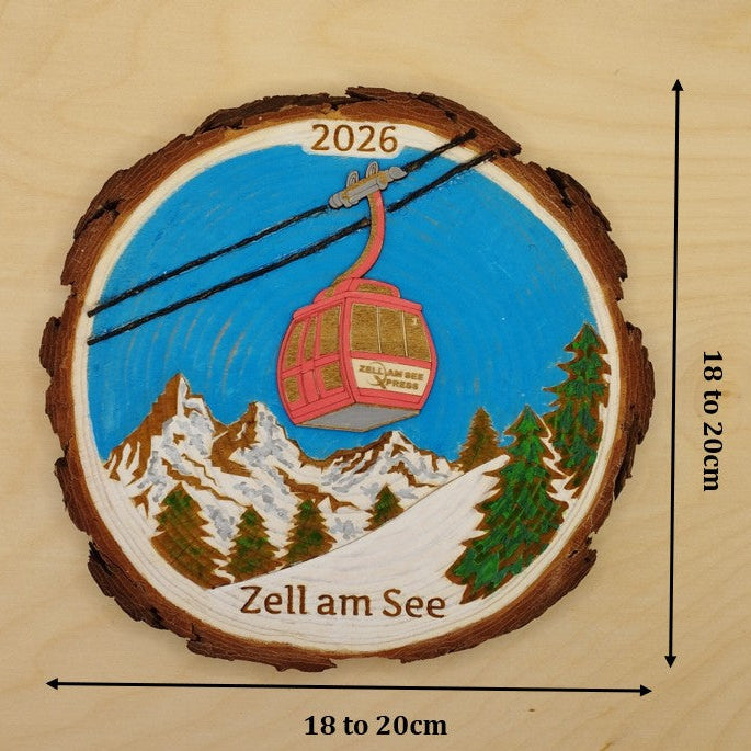 Ski Theme Wood Round Wall Hanging